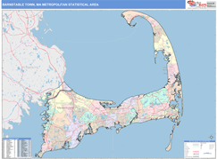 Barnstable Town Metro Area Digital Map Color Cast Style